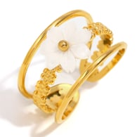 Muschelblume Offener Ring-Gold 