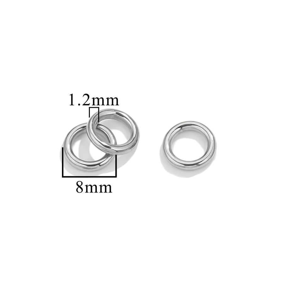 1 Piece DIY Classic Solid Color Annulus Stainless Steel Women's Pendants 