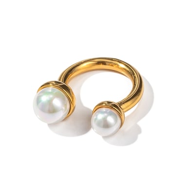 Elegante Statement-Ringe aus Edelstahl in Goldfarbe mit Perlen h5 