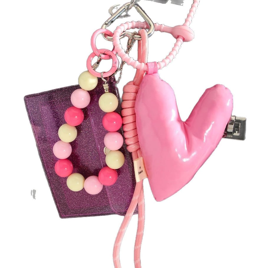 Sweet Cute Three-Dimensional Pink Heart Women's Bag Charms Picture5