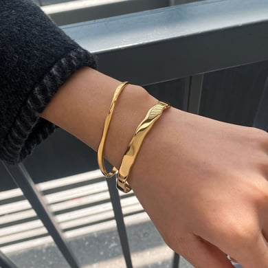 1 Piece Simple Solid Color Stainless Steel Women's Bangles h5 Picture4