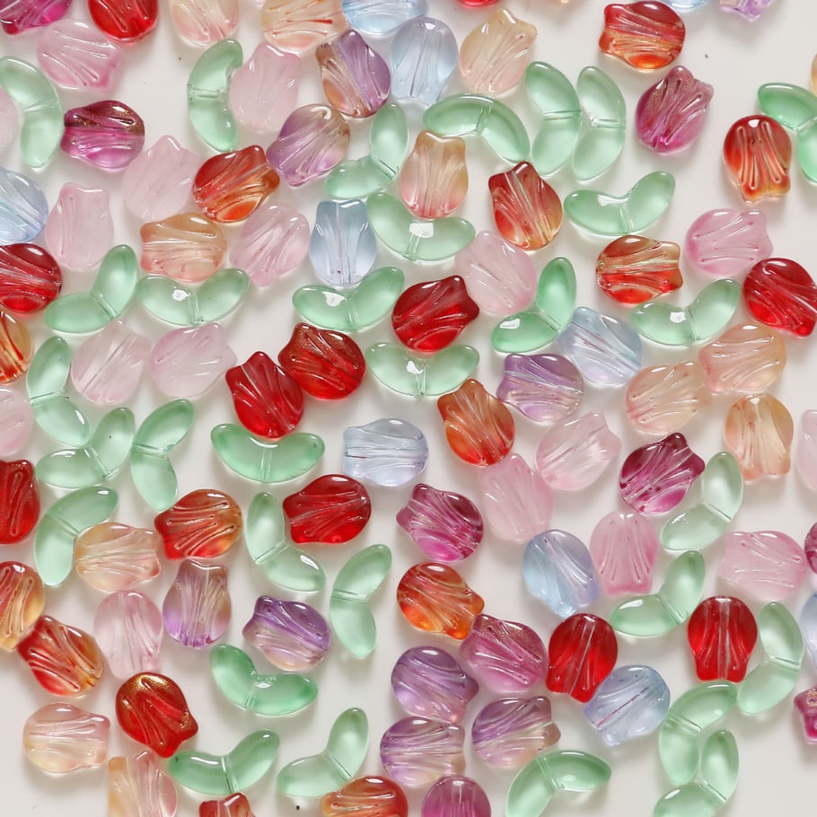 Exquisite Natural Tulip Glass DIY Jewelry Beads Picture3