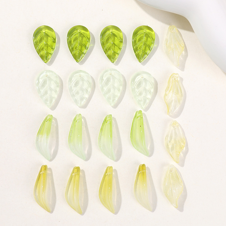 1 Piece Natural Leaf Glass DIY Jewelry Beads Picture3