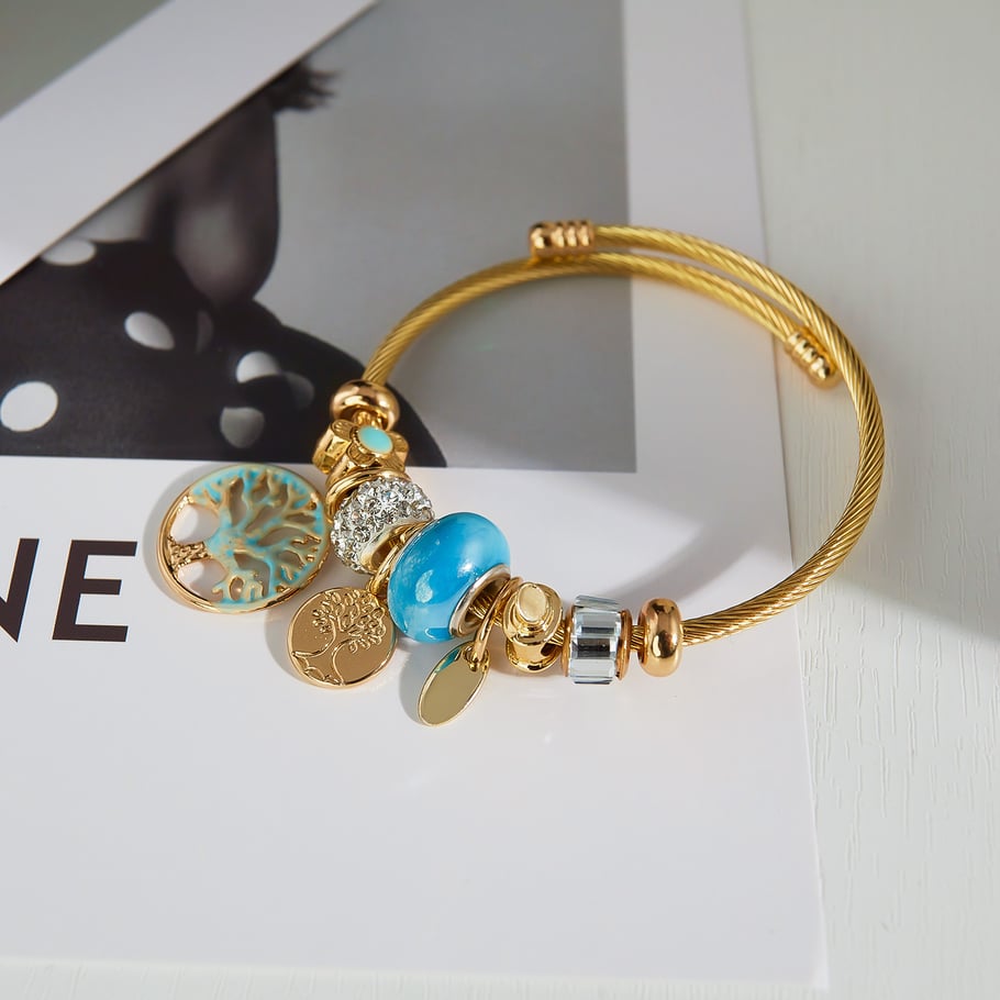 1 pieza de pulseras de acero inoxidable geométricas lindas de serie simple para mujer Imagen3