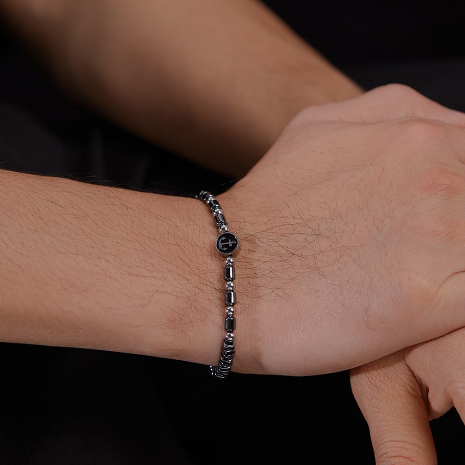 Boat Anchor Beads Stainless Steel Men's Beaded Bracelets Picture5