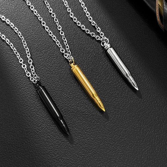 1 Stück elegante Herrenhalsketten aus Edelstahl im Bullet-Stil 2