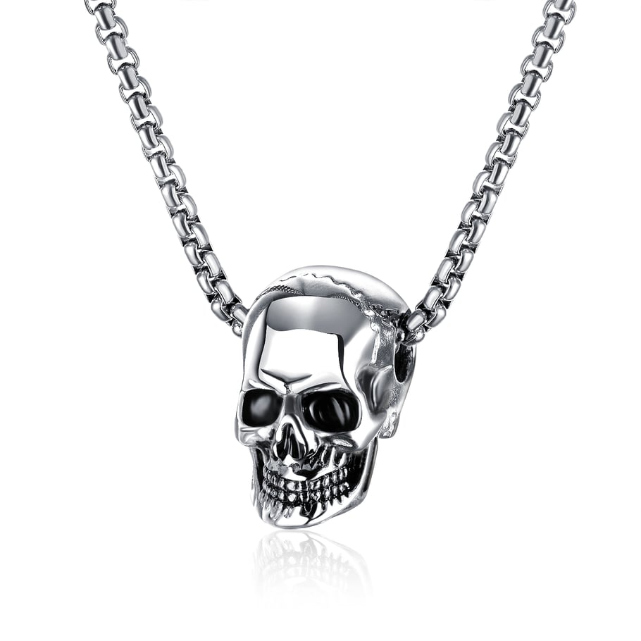 1 Piece Punk Skull Stainless Steel Men's Necklaces 