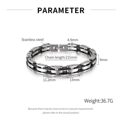 1 Piece Bold Series Fashionable Geometric Stainless Steel Men's Bracelets h5 Picture8