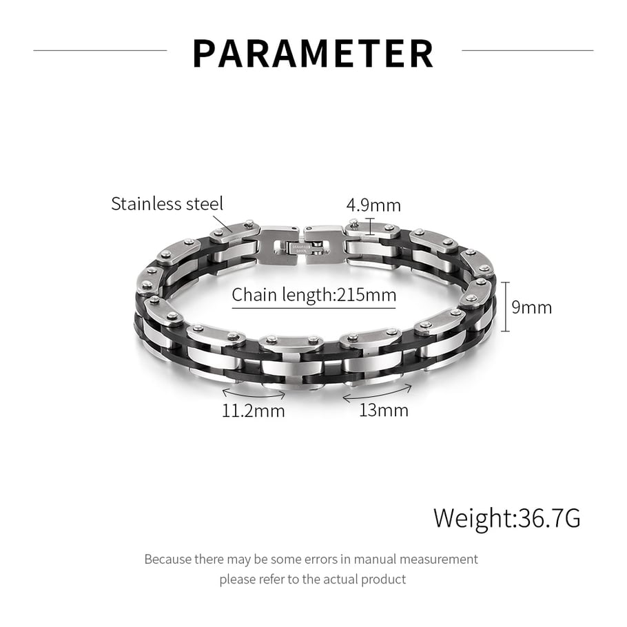 1 Piece Bold Series Fashionable Geometric Stainless Steel Men's Bracelets Picture8