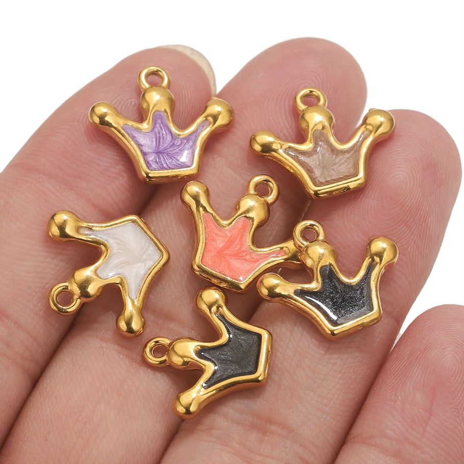 1 Piece Luxurious Crown Shape Stainless Steel Women's Pendants Picture4