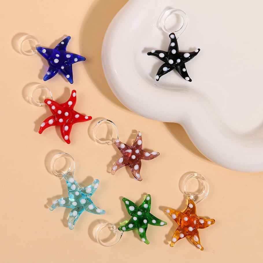 Oceanic Wave Point Starfish Glass DIY Women's Pendants Picture3