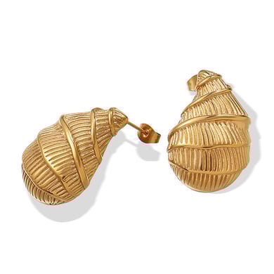 Drop Stainless Steel Gold Color Stud Earrings h5 Picture5