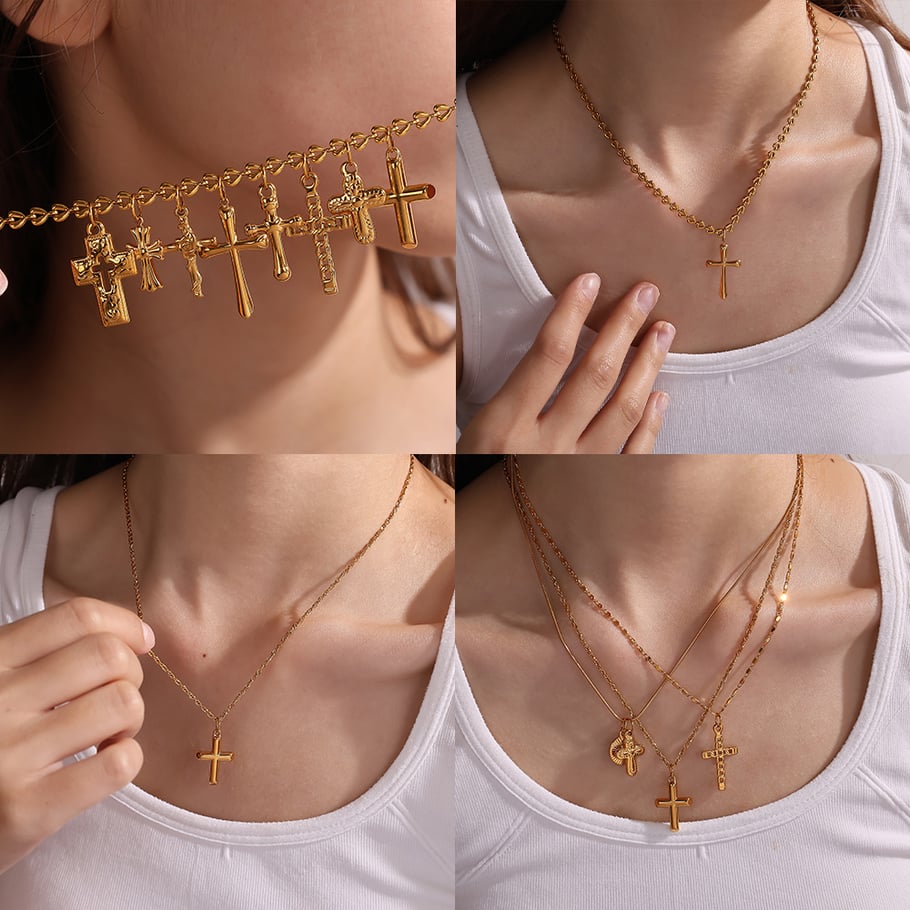 Vintage Cross Exquisite Stainless Steel Women's Pendant Picture4