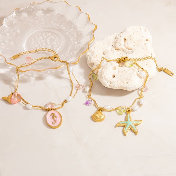 Braccialetti con ciondoli color oro in acciaio inossidabile Oceanic 2