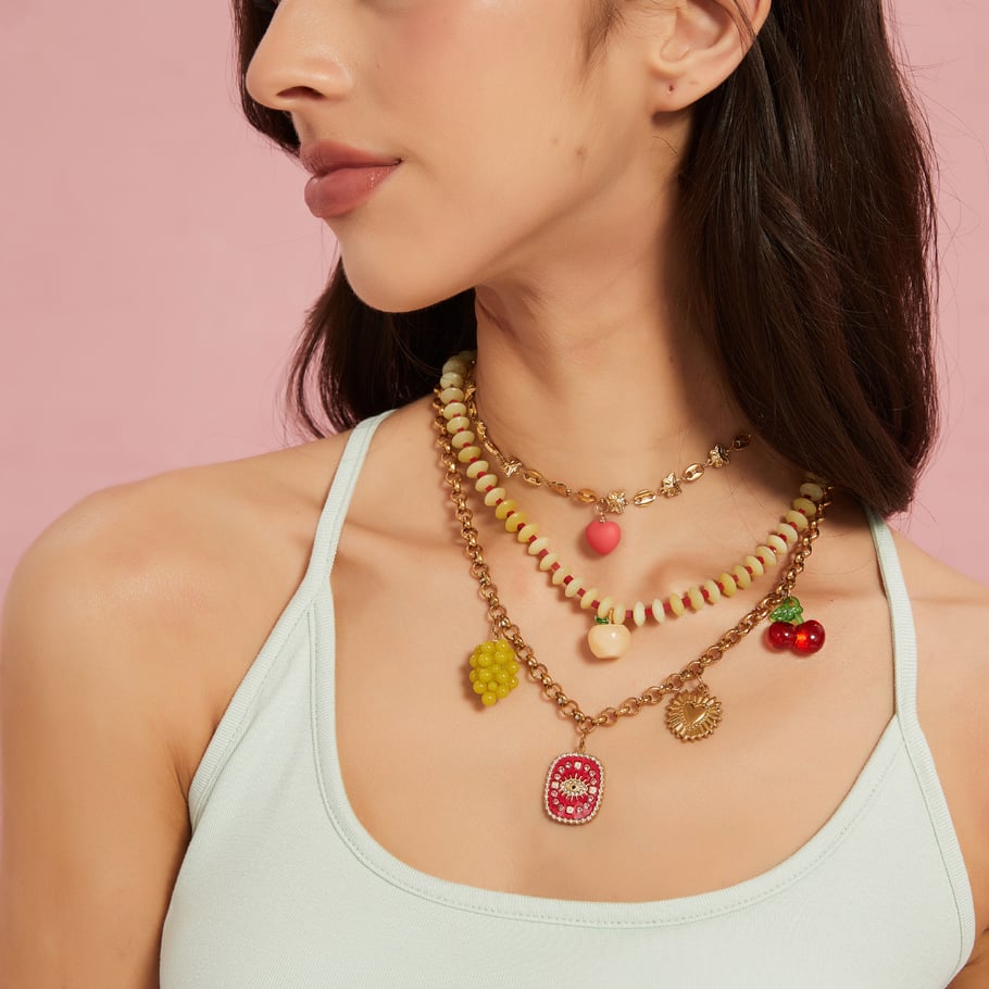1 Piece Fruit Summer Stainless Steel Natural Stone Women's Pendant Necklaces Picture4