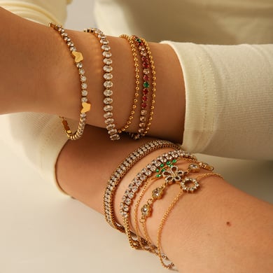 Light Luxury Design - Oriented Gem - inlaid Stainless Steel Women's Bracelets h5 Picture3