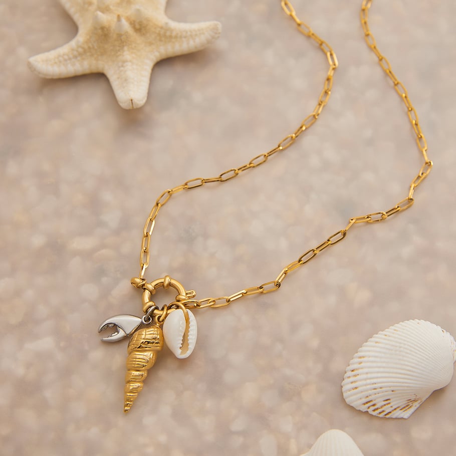Oceanic Stainless Steel Gold Color Pendant Necklaces Picture6