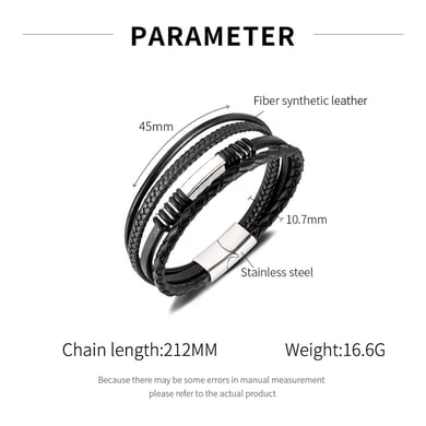 1 Piece Minimalist Multilayer Stainless Steel Men's Bracelets h5 Picture7