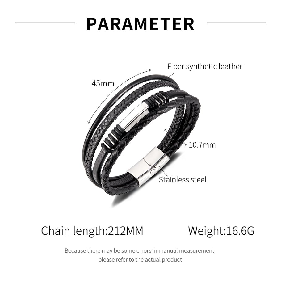 1 Piece Minimalist Multilayer Stainless Steel Men's Bracelets Picture7