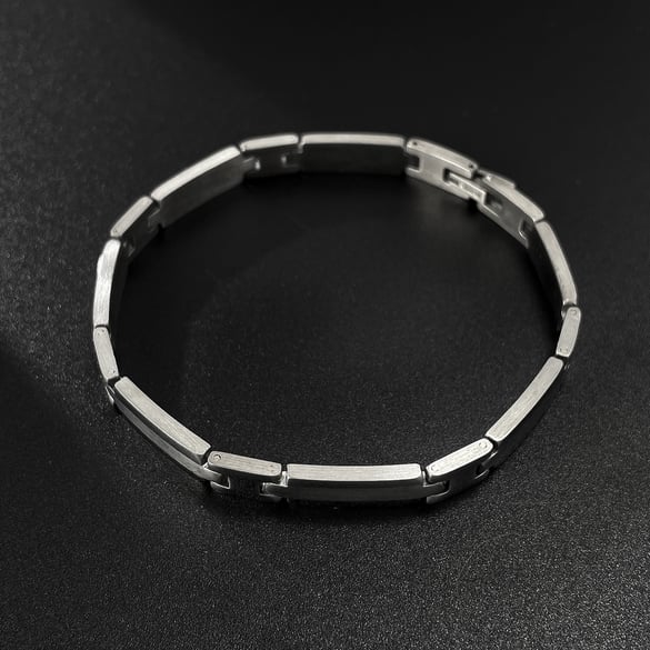 1 Piece Minimalist Series Chic Geometric Stainless Steel Men's Bracelets 2