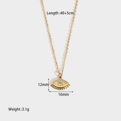 Moon Heart Irregular Gold Color Stainless Steel Pendant  Necklace h5 