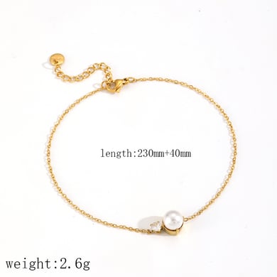 Sophisticated Zircon Stainless Steel Gold Color Women's Chain Necklaces h5 