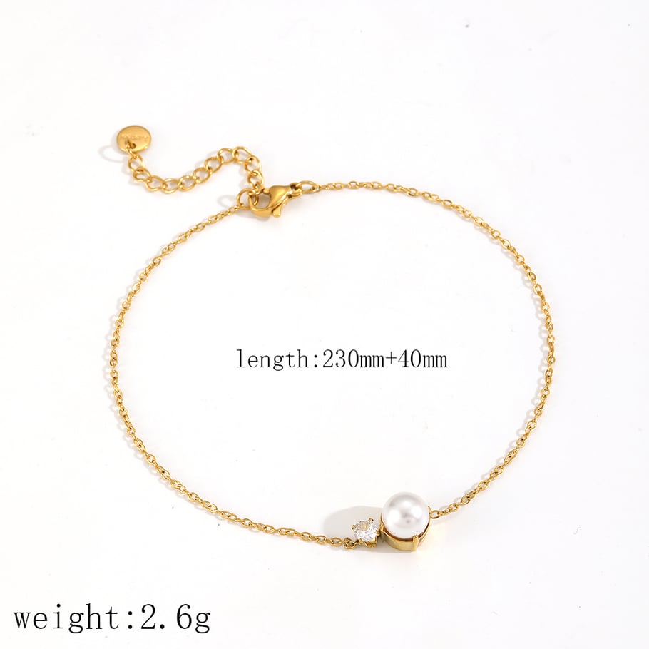 Sophisticated Zircon Stainless Steel Gold Color Women's Chain Necklaces 