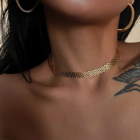 Classic Stainless Steel Gold Color Chain Necklaces 2