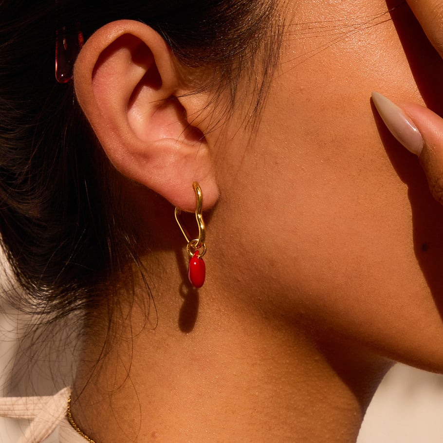 Ins Style Heart Stainless Steel Gold Color Drop Earrings Picture4
