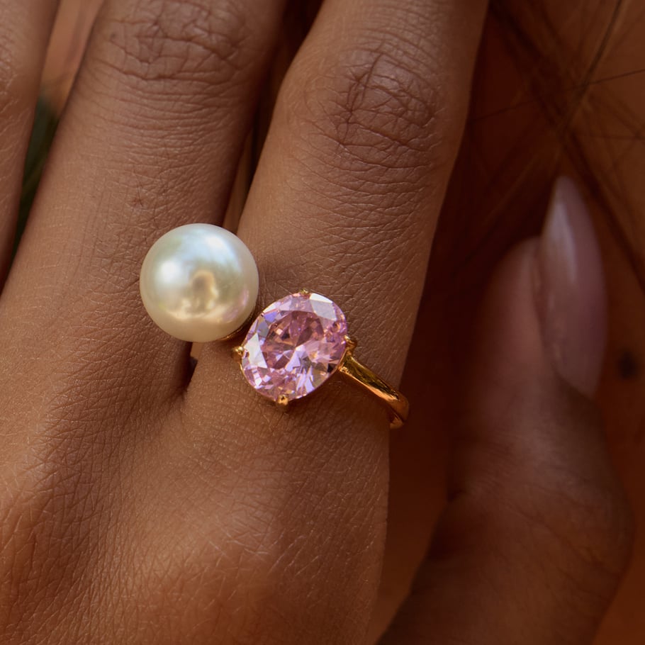 Retro Stainless Steel  Gold Color Gemstone Rings Picture2