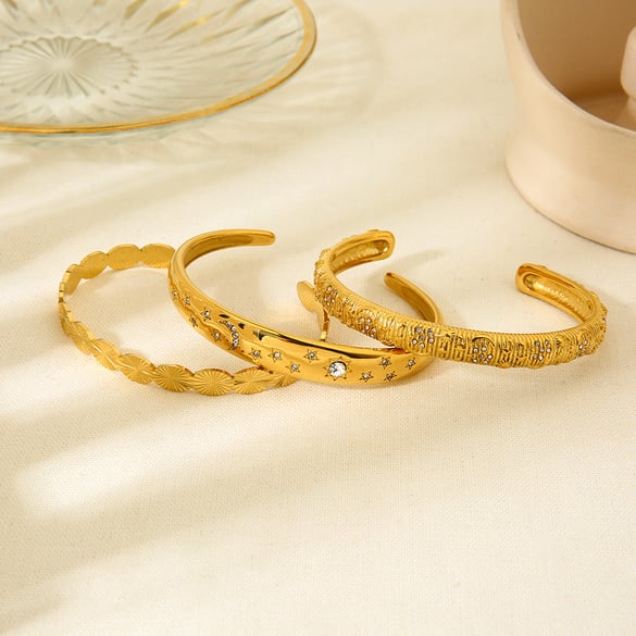 Vintage Star - shaped Gold - colored Stainless Steel Women's Rings 2