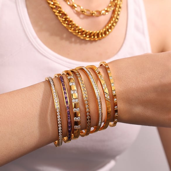 Braccialetti classici in acciaio inossidabile color oro