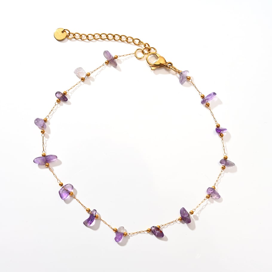 Polychrome Natural Flower Stainless Steel Gold Color Women's Anklets Picture7