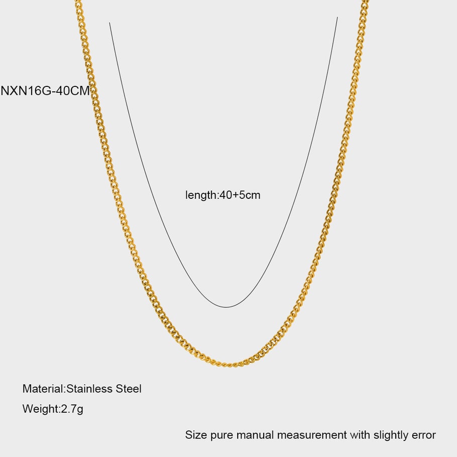 DIY Versatile and Universal Stackable Gold - colored Stainless Steel Necklaces 