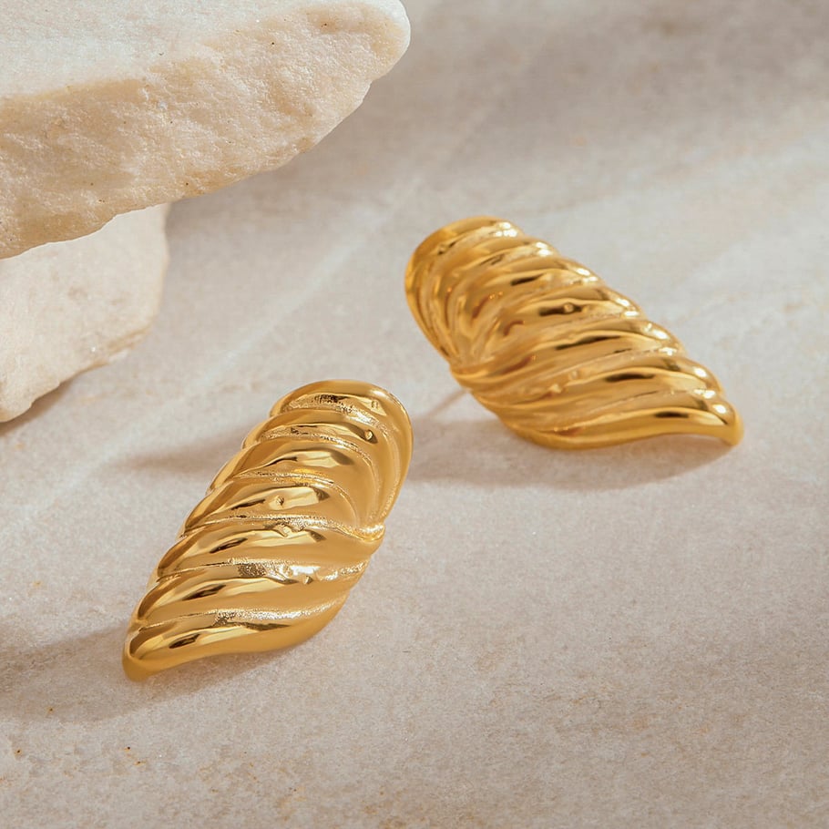 Retro Stainless Steel  Gold Color Stud Earrings Picture3