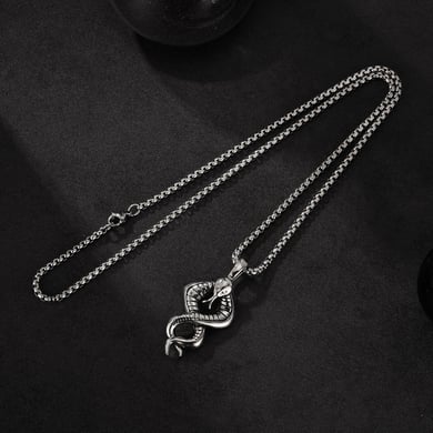 1 Piece Punk Snake Shape Stainless Steel Men's Necklaces h5 Picture2