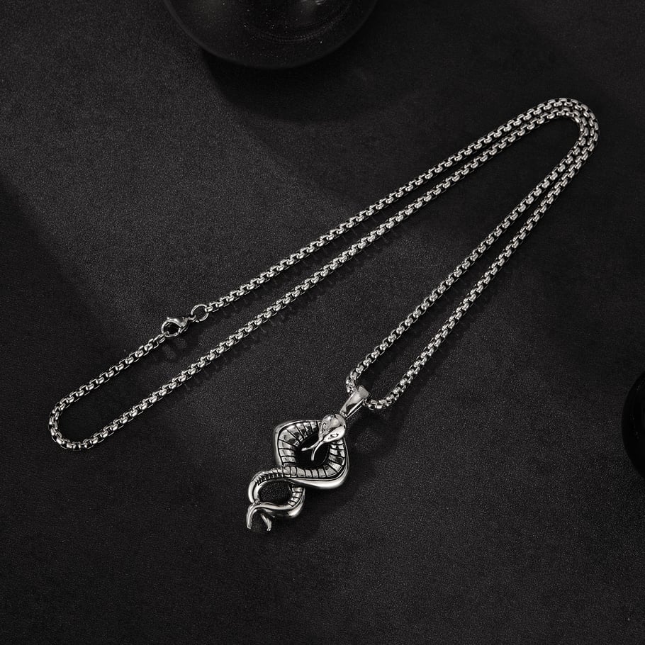 1 Piece Punk Snake Shape Stainless Steel Men's Necklaces Picture2
