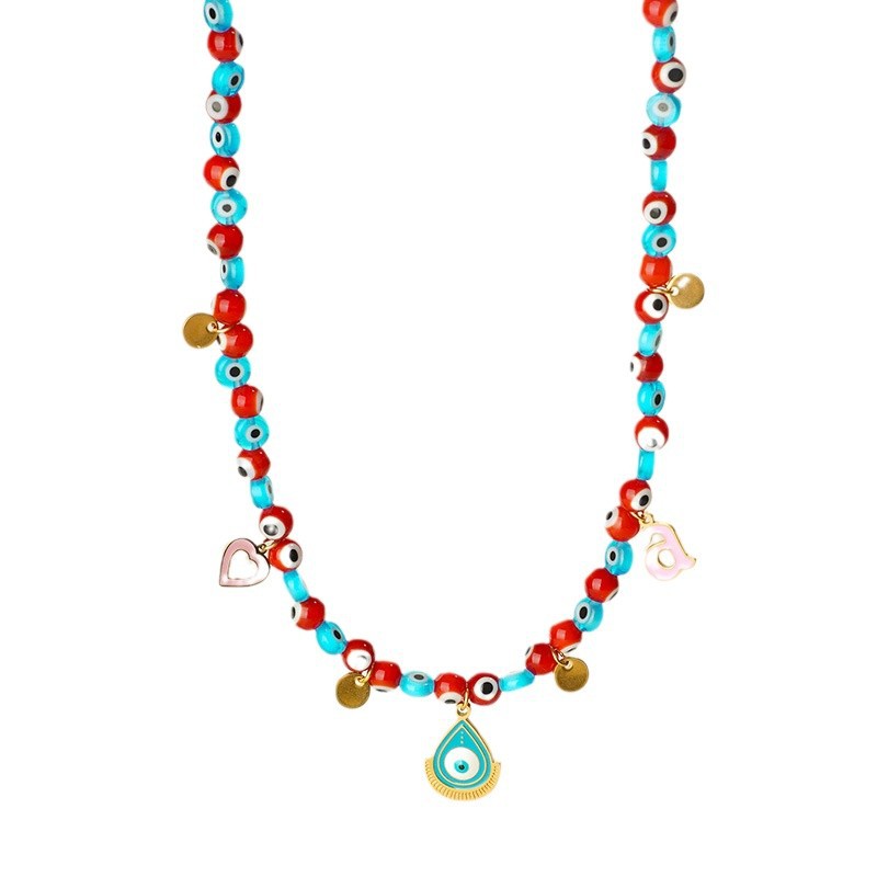 Sophisticated Eye Stainless Steel Gold Color Women's Beaded Necklaces Picture6