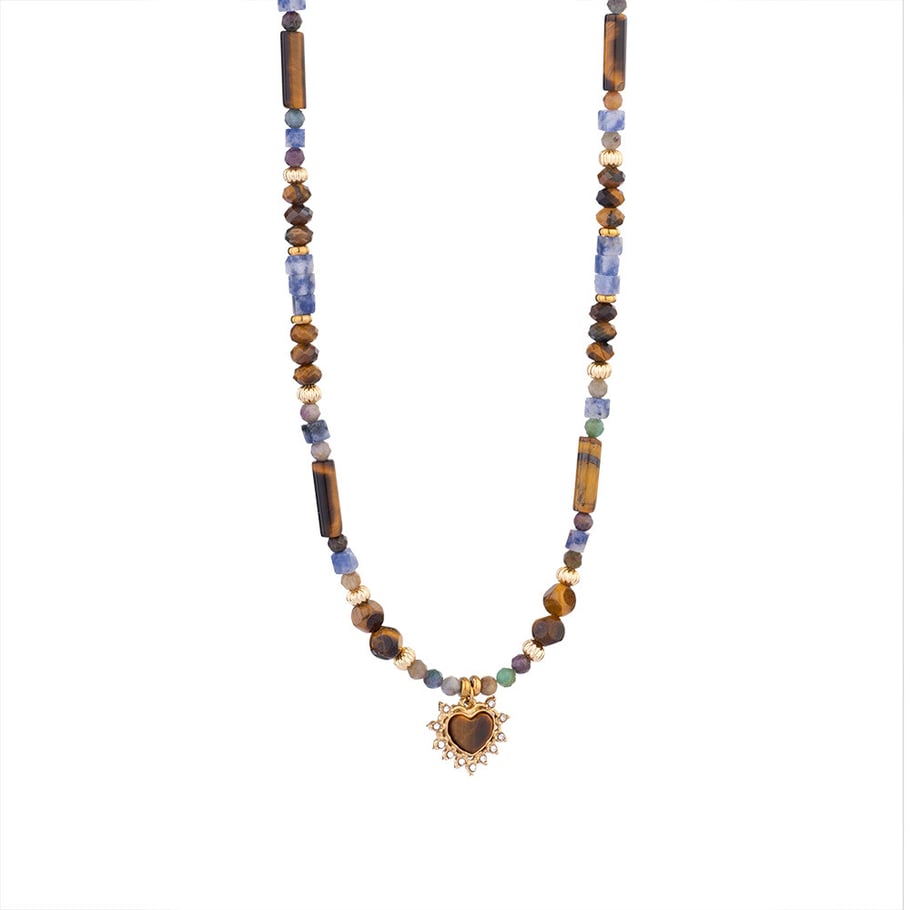 1 Piece Bohemia Style Classic Beads Stainless Steel Tiger's-eye Natural Stone Women's Beaded Necklaces Picture7