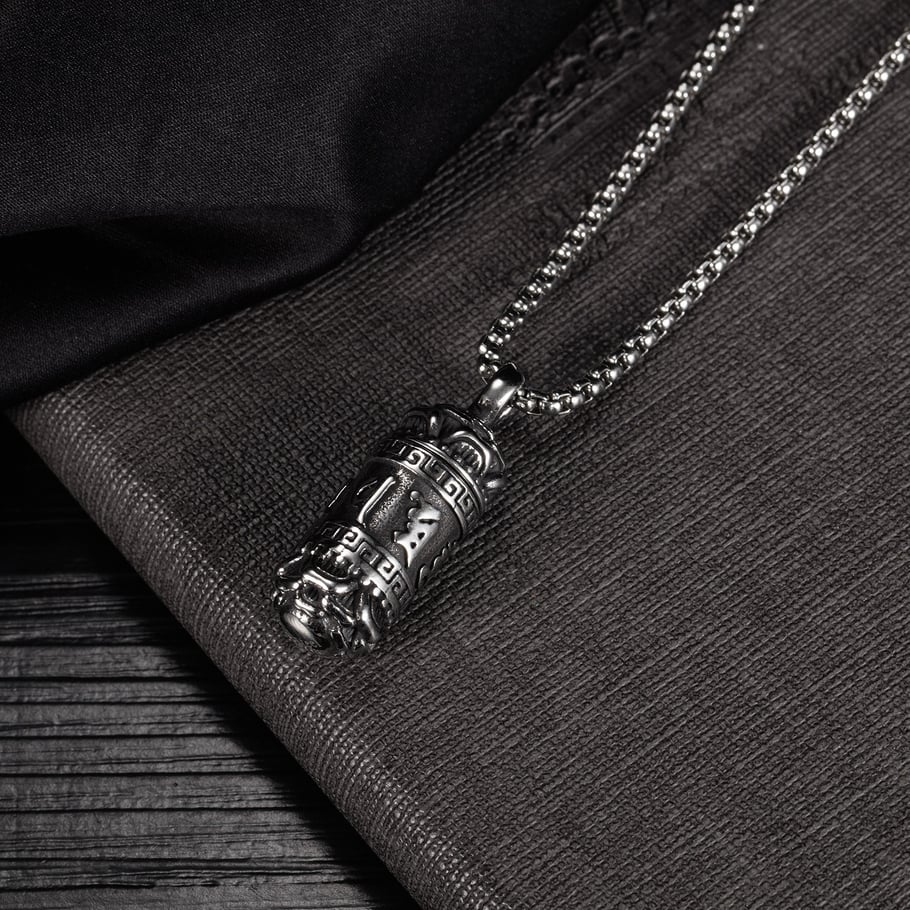 Vintage Cylinder Stainless Steel Men's Necklaces Picture2
