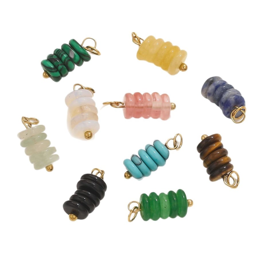Natural Beads Stainless Steel Stone Women's Pendants Picture6