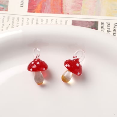 1 Piece Colorful Mushroom Glass DIY Women's Pendants h5 