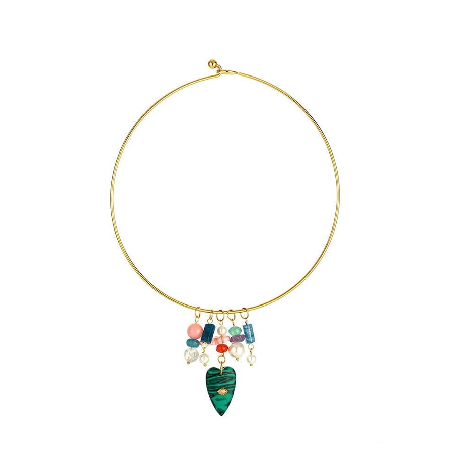 Colliers ras du cou pour femme en acier inoxydable doré, style océanique de vacances 