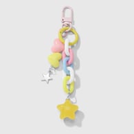 1 multi-color star keychain 