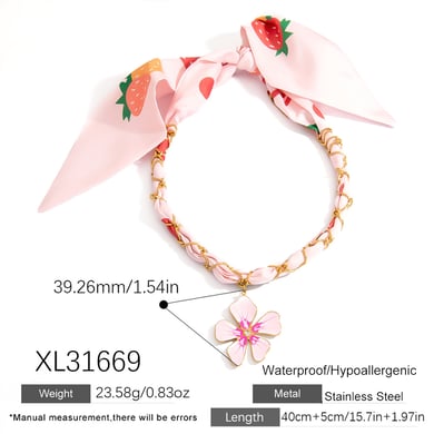 Romantic Flower Stainless Steel  Gold Color Pendant Necklaces h5 Picture2
