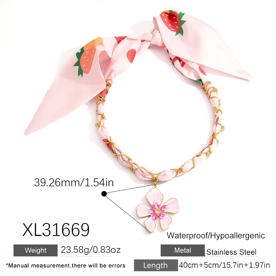 Romantic Flower Stainless Steel  Gold Color Pendant Necklaces Picture2