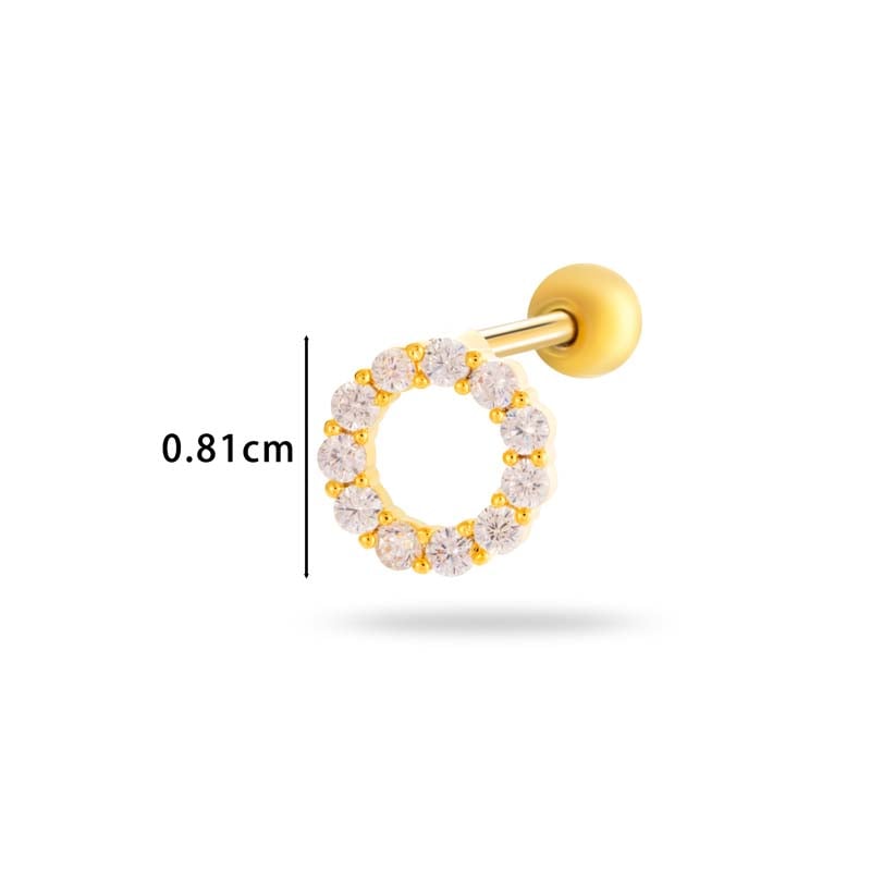 1 Piece Copper Zircon Piercings Earring Picture2