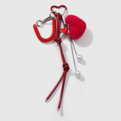 1 Piece Cute Plush Heart Women's Bag Charms h5 Picture9