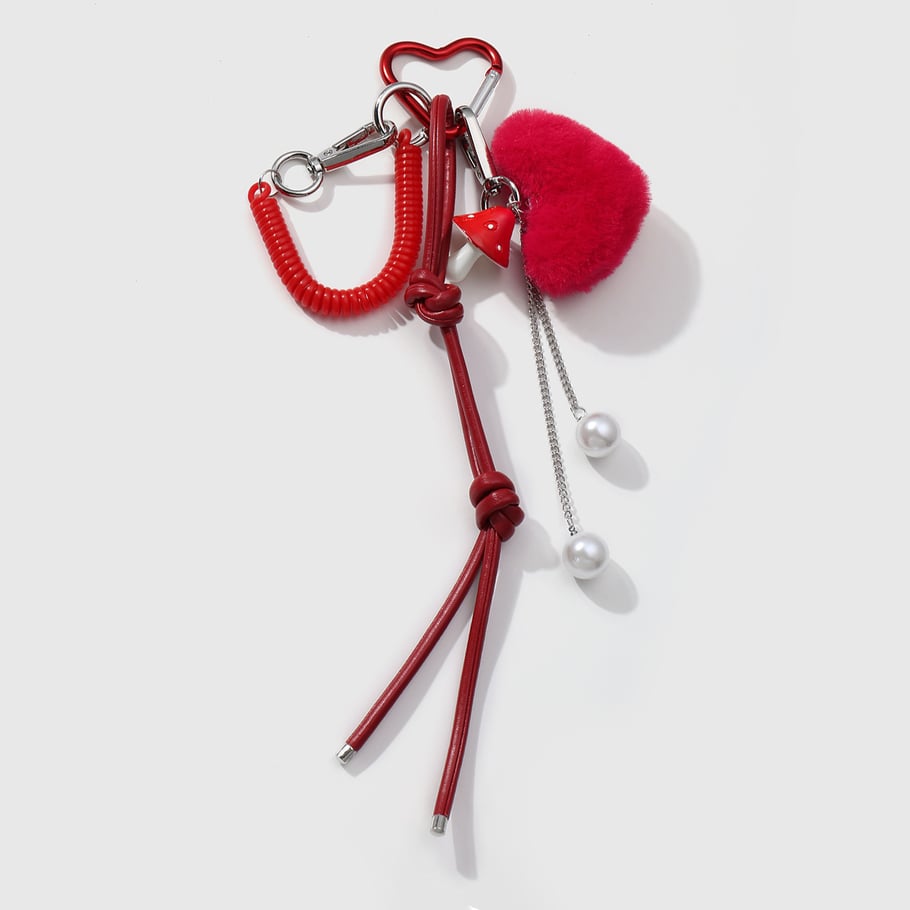 1 Piece Cute Plush Heart Women's Bag Charms Picture9