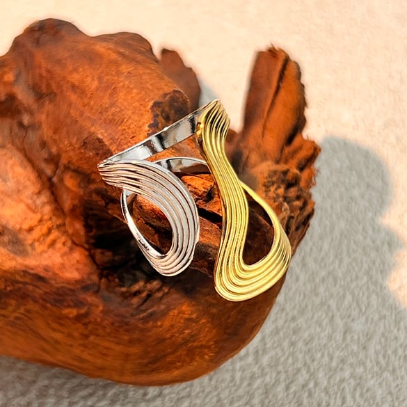 Anello minimalista in acciaio inossidabile di colori misti 2